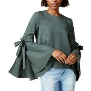 Tied Bell Sleeve Top by J.O.A Green Women's Top Size Medium